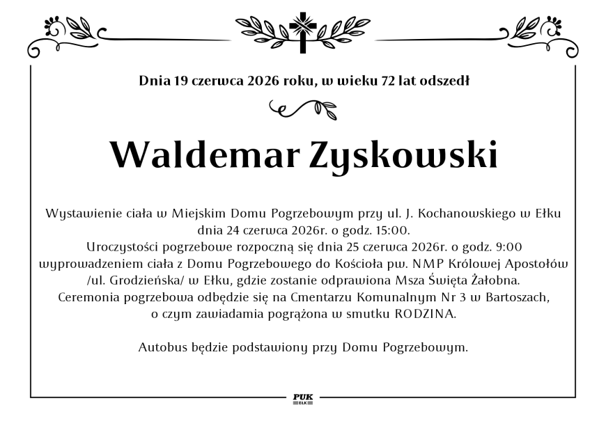 Waldemar Zyskowski - nekrolog